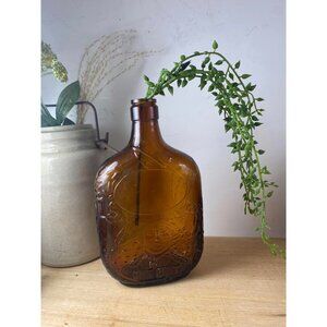 Vintage Amber Glass Bottle John Paul Jones Colonial Soldier Whiskey